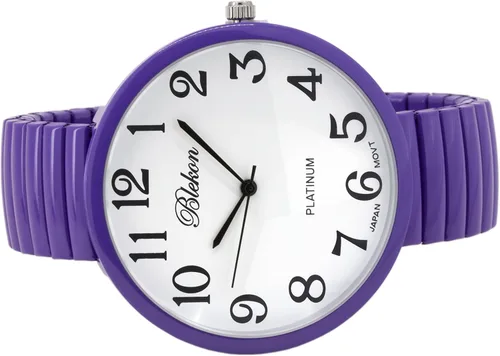 Vista 6 de Blekon Collections - Reloj de moda PC21J con banda elástica de cara súper grande, Cara grande