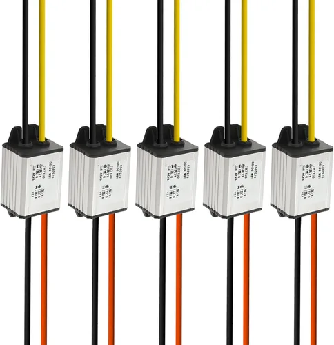 Vista 10 de Convertidor de 12 V a 5 V CC Voltaje de alimentación para automóvil, impermeable DC 6.3-22V 12V reductor a 5V 3A 15W Regulador de voltaje