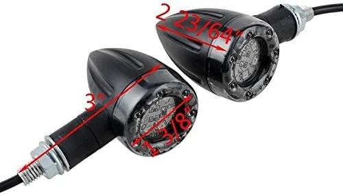 Vista 2 de MBB 2X ámbar y rojo LED bala señal de giro luces de freno lámpara de funcionamiento para motocicleta ATV bicicleta