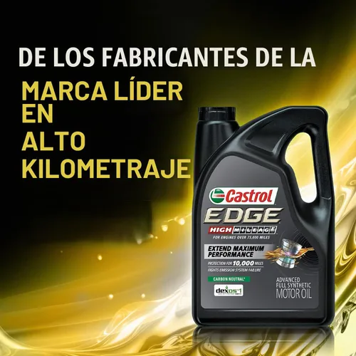 Vista 6 de Castrol Edge High Mileage 10W-30 Aceite de motor sintético completo avanzado, 1 cuarto de galón, paquete de 2
