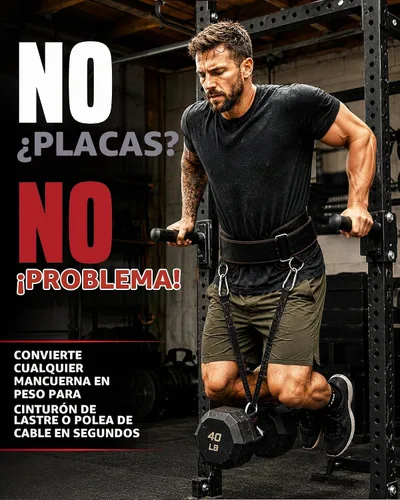 Vista 2 de THEFITGUY Trabillas de carga para mancuernas y barras Trabillas de sujeción para flexiones, tracción y sentadillas Ultra resistentes