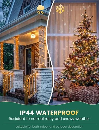 Vista 3 de Luces de Navidad, 35 unidades, 9.8 pies, luces de Navidad transparentes, incandescentes, mini luces para árbol de Navidad, para interiores y blanco