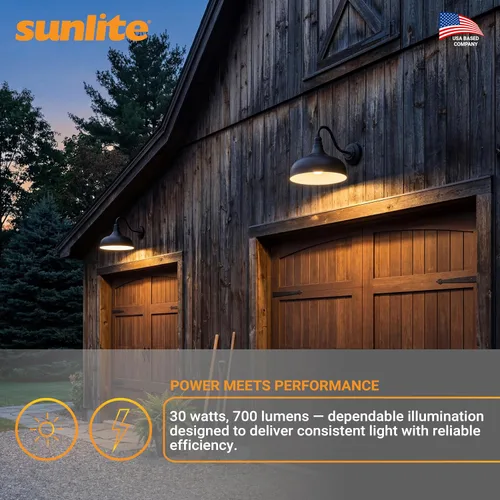 Vista 5 de Sunlite 81315-SU - Lámpara LED de cuello de cisne rústica, 30 vatios, 120 voltios, regulable, 700 lúmenes, vida útil de 50,000 horas, exterior