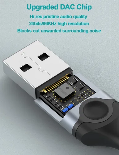 Vista 2 de DUKABEL Auriculares USB para PC, auriculares USB para juegos con micrófono para PC/PS4/PS5, auriculares negros con cancelación de ruido con control