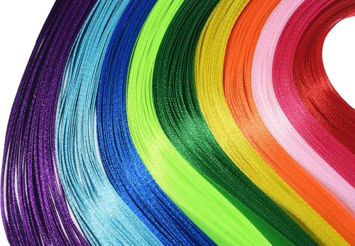 Vista 2 de Kingsnow 100 varitas de cinta multicolor con campana dorada, varitas de deseos de seda cromática, palo de hadas, cintas de ritmo, serpentinas