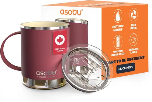 Vista 18 de asobu Taza de viaje 360 – Taza de acero inoxidable aislada al vacío de 28 onzas con tapa y asa a prueba de derrames de 360° – Mantiene las bebidas