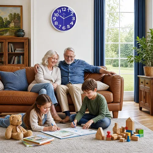 Vista 3 de Lafocuse Reloj de pared azul con números 3D de 12 pulgadas para decoración de sala de estar, moderno reloj de pared de cocina funciona