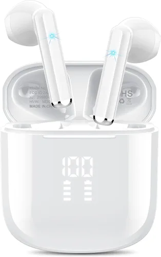 Vista 11 de OYIB Auriculares inalámbricos, auriculares Bluetooth 5.3 con 4 micrófonos ENC Clear Call, auriculares Bluetooth con control táctil, sonido estéreo