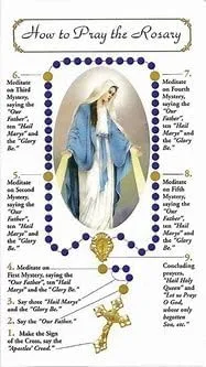 Vista 5 de Rosario de oración católica de cristal austriaco Incluye bolsa, guía "Cómo orar el rosario" y significado del mes de nacimiento donde corresponda