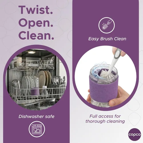 Vista 6 de Copco Hydra Botella de agua con tapa resistente a derrames, 16,9 onzas - Botella reutilizable Tritan con funda antideslizante, cuerpo de apertura