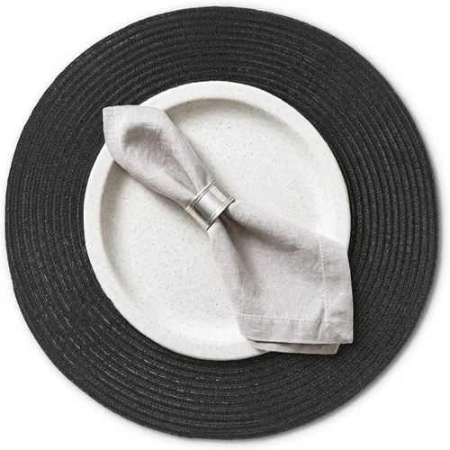 Vista 10 de AHHFSMEI Juego de 6 manteles individuales redondos trenzados para mesas de comedor, tejidos naturales, resistentes al calor, 15 pulgadas (beige)