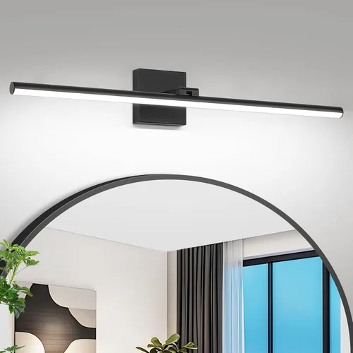 Vista 22 de Lámpara LED para tocador de baño, moderna lámpara de baño sobre el espejo (blanco frío 6000 K), barra de luz de tocador con ángulo ajustable, 24