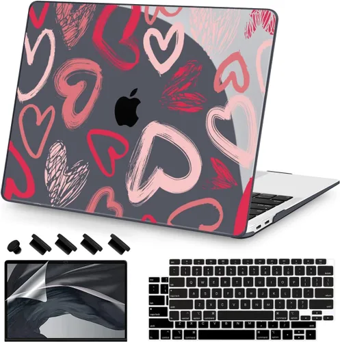 Vista 12 de Teryeefi Compatible con MacBook Air de 13 pulgadas A2337 M1 Chip A2179 A1932 (versión 2018-2020), funda protectora delgada + cubierta de teclado