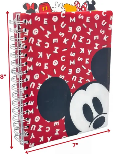 Vista 2 de Cuaderno de Disney de Minnie y Mickey Mouse, encuadernado en espiral, 144 páginas a rayas, 20 x 18 cm, Rojo Mickey and Minnie Mouse School