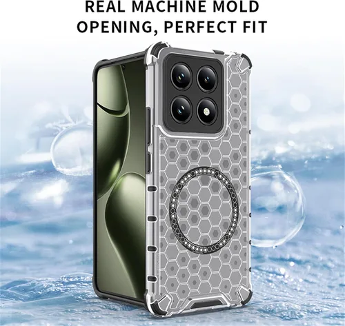 Vista 13 de Funda transparente para Xiaomi 14 T Pro Honeycomb Negro