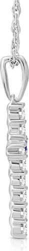 Vista 5 de ARAIYA FINE JEWELRY Colgante de cruz de diamante o plata de 14 quilates con cadena de cuerda de plata de ley (14 cttw, color I-J, claridad I2-I3)