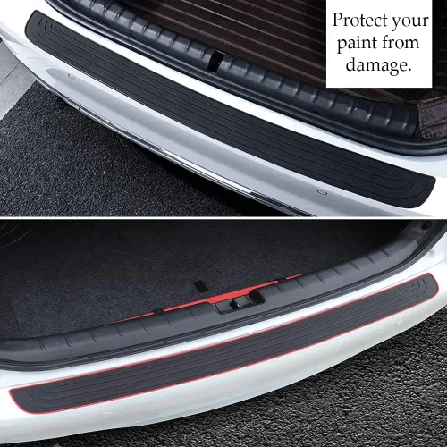 Vista 7 de ASUBHA Protector de parachoques trasero de automóvil, protector de parachoques, almohadilla protectora universal de goma negra contra arañazos