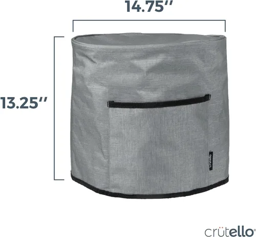 Vista 2 de Crutello Cubierta antipolvo con bolsillo de almacenamiento, compatible con Instant Pot de 8 cuartos de galón, mide 13.25 x 14.75 pulgadas