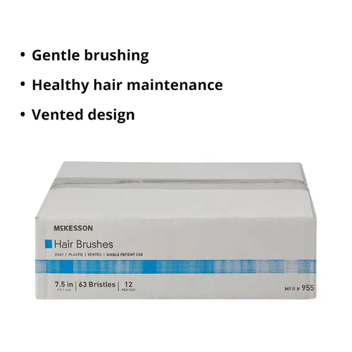 Vista 3 de McKesson Cepillo de pelo de plástico, gris, 7.7 in, 12 ct