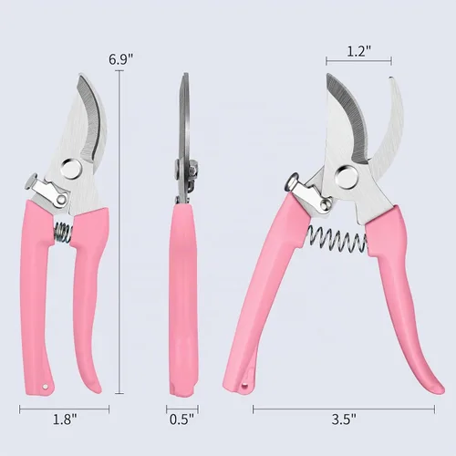 Vista 5 de Flower Scissors, Premium Flower Cutter, Pruning Shears for Gardening-Pink