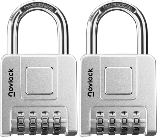Vista 13 de Candado de combinación para interior y exterior De servicio pesado, resistente a la intemperie, seguridad de 4 dígitos Candado para casilleros