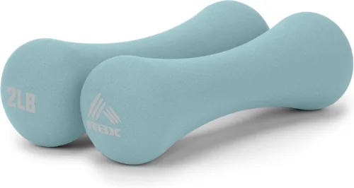 Vista 7 de RBX Pesas de mano de 4 libras (2 libras cada una), pesas de mano de neopreno para entrenamientos en casa, entrenamiento cardiovascular y de fuerza