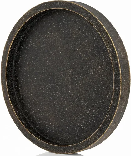 Vista 11 de Hanobe Bandeja decorativa redonda para decoración de mesa auxiliar, acabado Beige