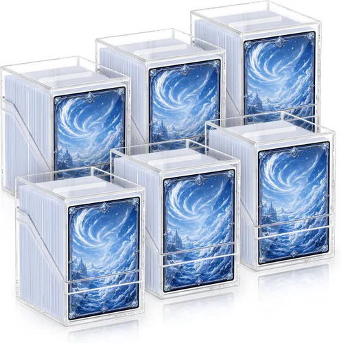 Vista 8 de YSCare Estuches de cubierta, paquete de 12 fundas acrílicas Commander y 1200 fundas mate para tarjetas coleccionables con 12 divisores, caja de 12