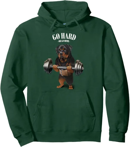 Vista 12 de Rottweiler - Sudadera con capucha para levantamiento de pesas y gimnasio, Negro, S