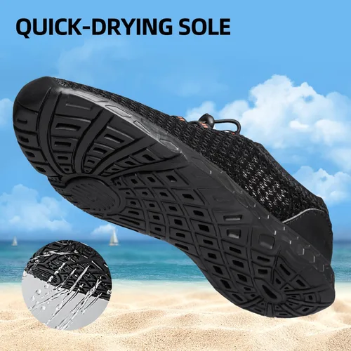 Vista 4 de DOUSSPRT Men's Water Shoes Quick Dry for Beach Swim Pool Fishing Negro (Allblack)