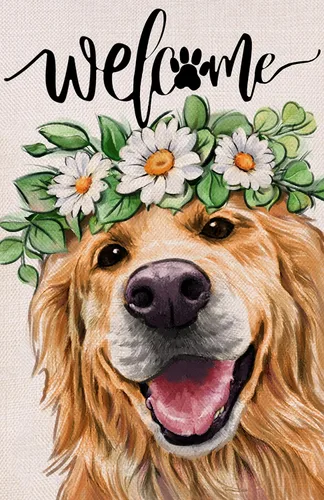 Vista 9 de Love is Love Golden Retriever Dog Rainbow - Bandera decorativa para jardín, decoración exterior del mes del orgullo de mascotas LGBTQ