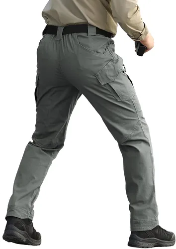 Vista 3 de NAVEKULL Pantalones tácticos de carga militar para hombre, tejido Ripstop, ligero, de algodón, elástico, para combate, al aire libre, pantalones