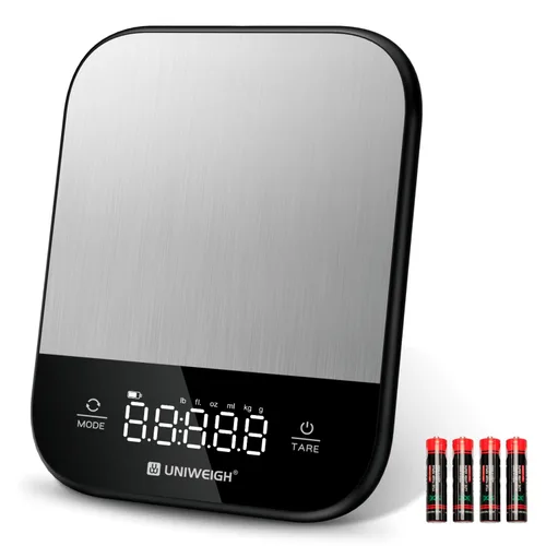 Vista 8 de UNIWEIGH - Básculas de alimentos para cocina, gramos y onzas, 11 libras Digital Scale for Food Weight,Baking,Cooking,Small Kitchen Scales with 7