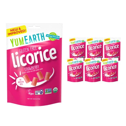 Vista 8 de YumEarth Paquetes de bocadillos orgánicos de regaliz de granada sin gluten, aptos para alérgicos, sin gluten, sin OMG, veganos, sin tintes