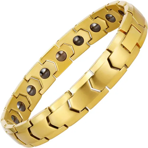 Vista 11 de Pulseras magnéticas de hematita para hombres y mujeres, acero inoxidable 316L, balance de energía, imanes de energía, pulsera de piedras de regalo