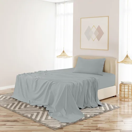 Vista 233 de LUX Décor - Juego de sábanas Twin de microfibra ultrasuave de 3 piezas con sábana encimera, sábana bajera de 16 pulgadas de profundidad y funda