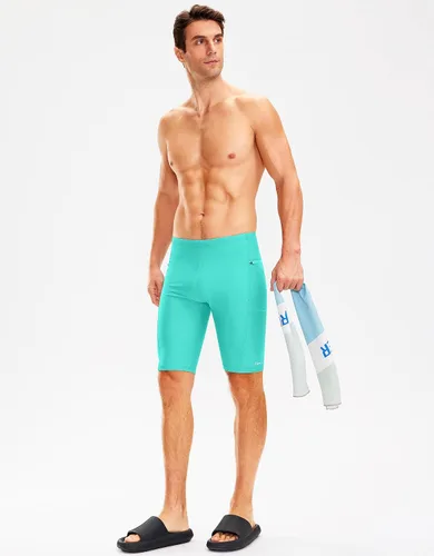 Vista 6 de Pudolla Men's Swim Jammers with Zipper Pockets Durable Athletic Swimsuit Shorts for Men Lap Swimming Training Competition