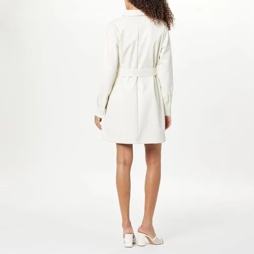 Vista 2 de The Drop Vestido camisero de cuero vegano Sam para mujer