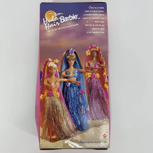 Vista 4 de Cabello Hula rosa y dorado Barbie