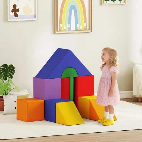 Vista 2 de Soozier Bloques de escalada de espuma para niños pequeños, juego de 11 piezas, surtido Juego de actividades para escalar y gatear, bloques