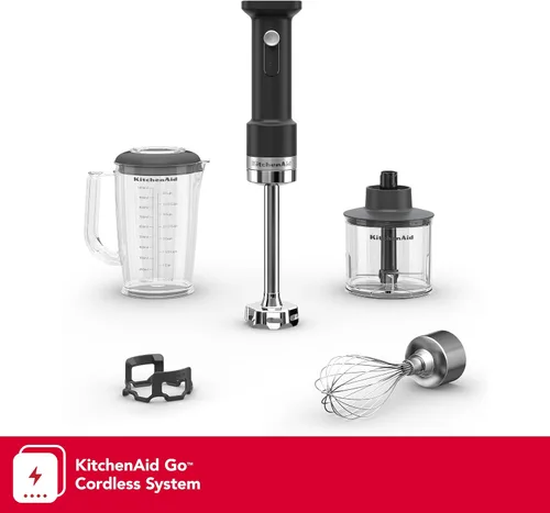 Vista 2 de KitchenAid Batidora de mano inalámbrica Go con accesorios: la batería se vende por separado, KHBRV05, negro mate