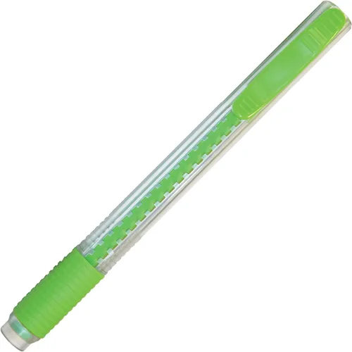 Vista 2 de Pentel Clic Colors - Borrador retráctil con agarre, barril verde lima, caja de 12 unidades (ZE23K)