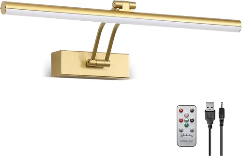 Vista 10 de Luz para Cuadros, Luz para Cuadros de 16" con Batería AA, Luz para Marco de Cuadros de Metal Completo, Luces Inalámbricas para Cuadros con Control