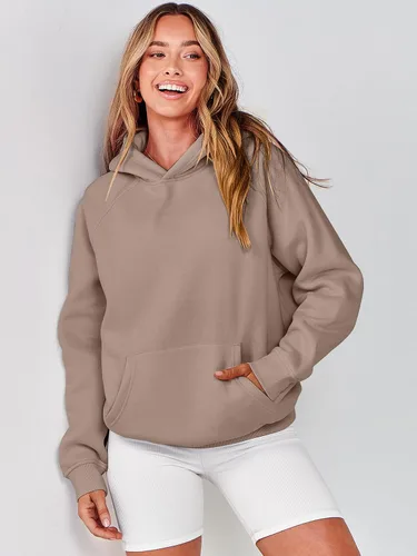 Vista 20 de ANRABESS - Sudaderas con capucha para mujer, sobre talla, de vellón de manga larga, modelo de 2024, para otoño
