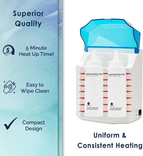 Vista 2 de Calentador de gel doble con pantalla digital, temporizador integrado, calentador para crema de masaje, loción y aceites para bebés, montaje en pared