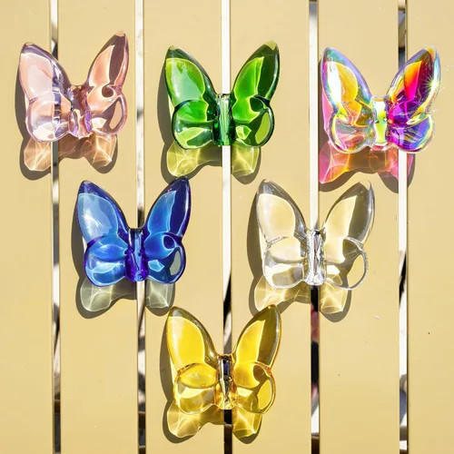 Vista 9 de kanpura Figura de mariposa de cristal azul, figura de mariposa voladora, adorno de mariposa de cristal, animal de cristal coleccionable