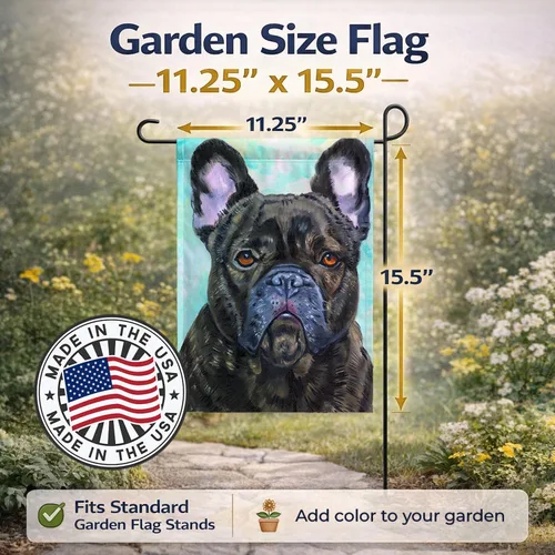 Vista 2 de Caroline's Treasures 7380GF - Bandera decorativa de bulldog francés con texto en inglés "Lookin at You" para jardín exterior, patio, parterres