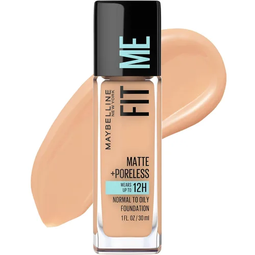 Vista 77 de Maybelline New York Fit Me Matte + Poreless Base Líquida, Formato de Bolsa, 220 Natural Beige, 1.3 onzas 220 Beige natural