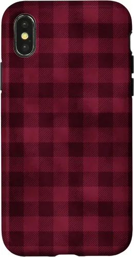 Vista 5 de Funda para iPhone 13 Pro Max Pretty Fall Otoño Burdeos Búfalo a cuadros