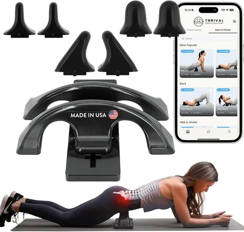 Vista 11 de Thrival - Herramienta de liberación muscular completamente ajustable para psoas, flexor de cadera, espalda, glúteo, iliaco y cuello para liberación